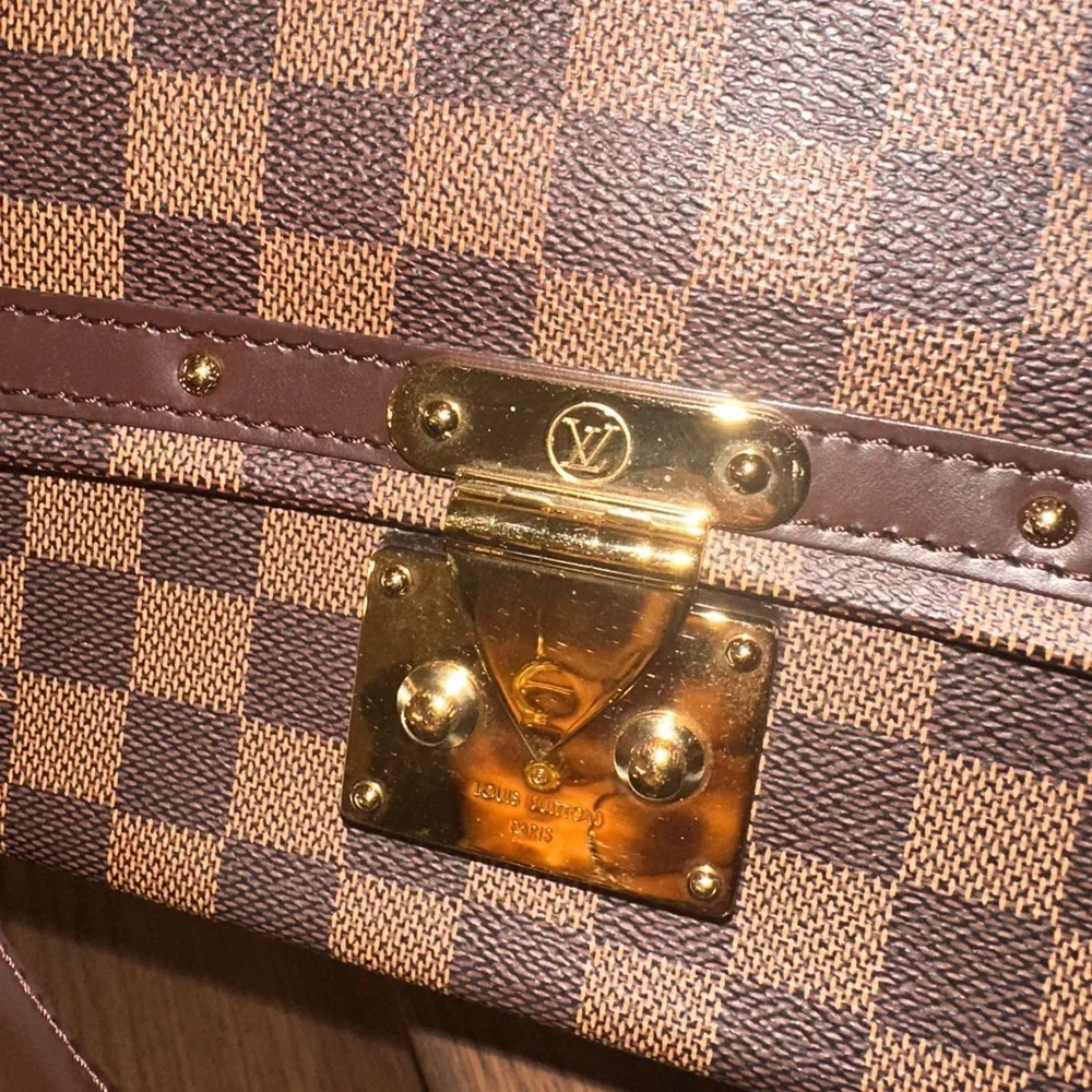 ‼️RARE❤️Louis Vuitton Damier Ebene shoulder bag studded LV handbag LV trunk bag - Picture 10 of 17